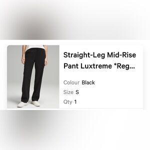 lululemon athletica Straight-Leg Mid-Rise Pants in Black